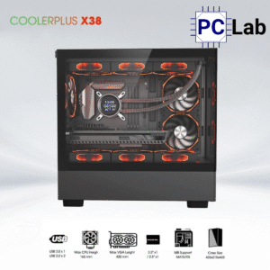 Vỏ case PC máy tính CoolerPlus CPC-X38B (ATX, Mid Tower, Xám/Trắng)