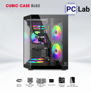 Vỏ case PC máy tính CoolerPlus CUBIC BL82/WT86 (M-ATX, Mini Tower, Đen/Trắng)