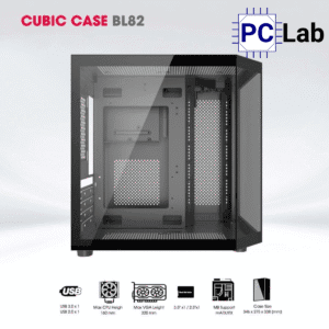 Vỏ case PC máy tính CoolerPlus CUBIC BL82/WT86 (M-ATX, Mini Tower, Đen/Trắng)