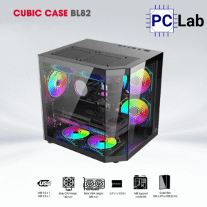 Vỏ case PC máy tính CoolerPlus CUBIC BL82/WT86 (M-ATX, Mini Tower, Đen/Trắng)