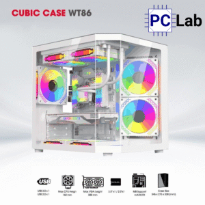 Vỏ case PC máy tính CoolerPlus CUBIC BL82/WT86 (M-ATX, Mini Tower, Đen/Trắng)