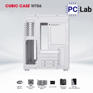 Vỏ case PC máy tính CoolerPlus CUBIC BL82/WT86 (M-ATX, Mini Tower, Đen/Trắng)