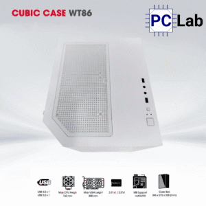 Vỏ case PC máy tính CoolerPlus CUBIC BL82/WT86 (M-ATX, Mini Tower, Đen/Trắng)