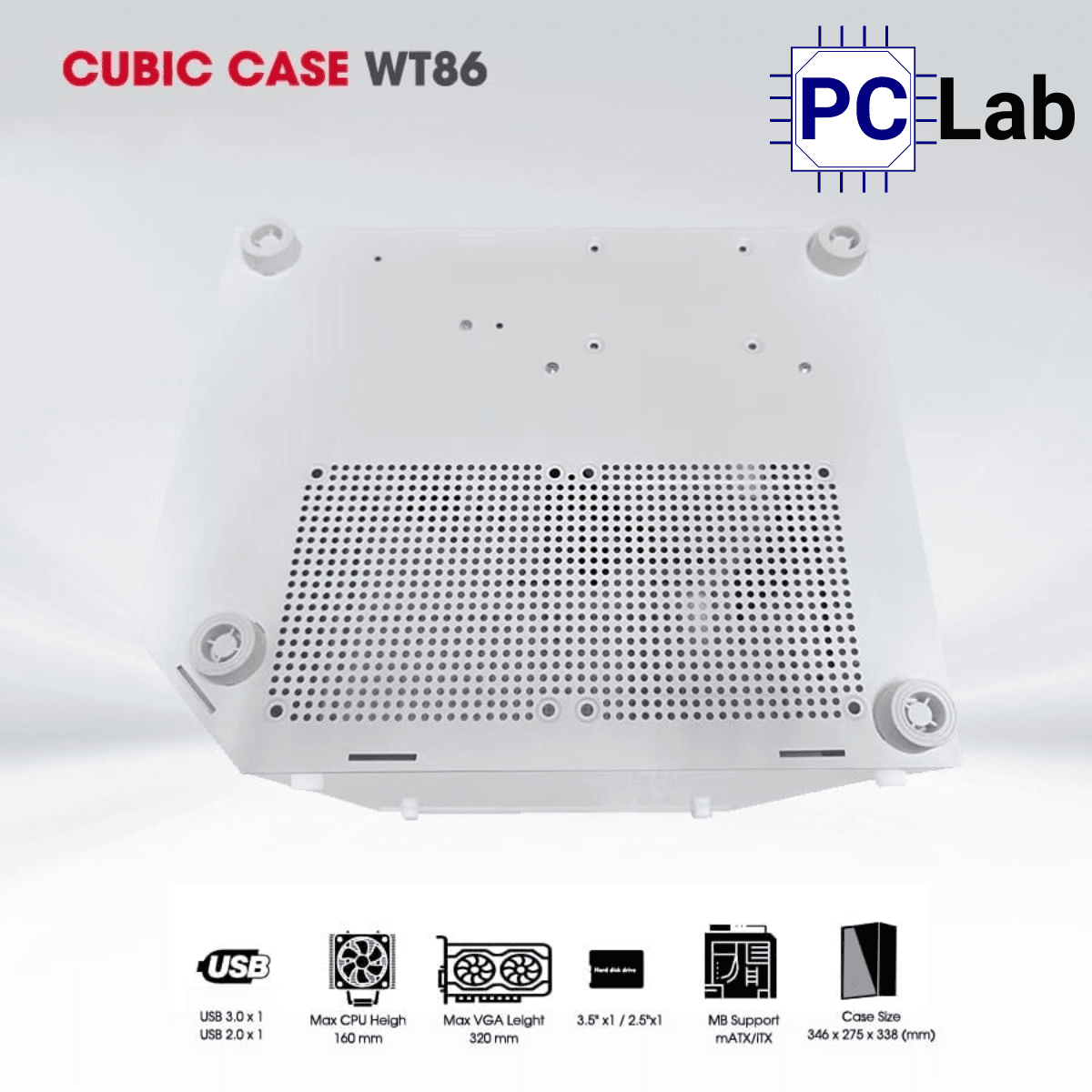 Vỏ case PC máy tính CoolerPlus CUBIC BL82/WT86 (M-ATX, Mini Tower, Đen/Trắng)