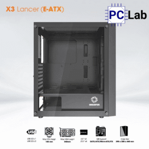 Vỏ case PC máy tính CoolerPlus X3 Lancer (E-ATX, Full Tower, Đen)