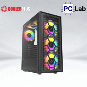 Vỏ case PC máy tính CoolerPlus XFX 3F101 (ATX, Mid Tower, Đen, kèm 3 fan LED ARGB)