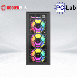 Vỏ case PC máy tính CoolerPlus XFX 3F101 (ATX, Mid Tower, Đen, kèm 3 fan LED ARGB)