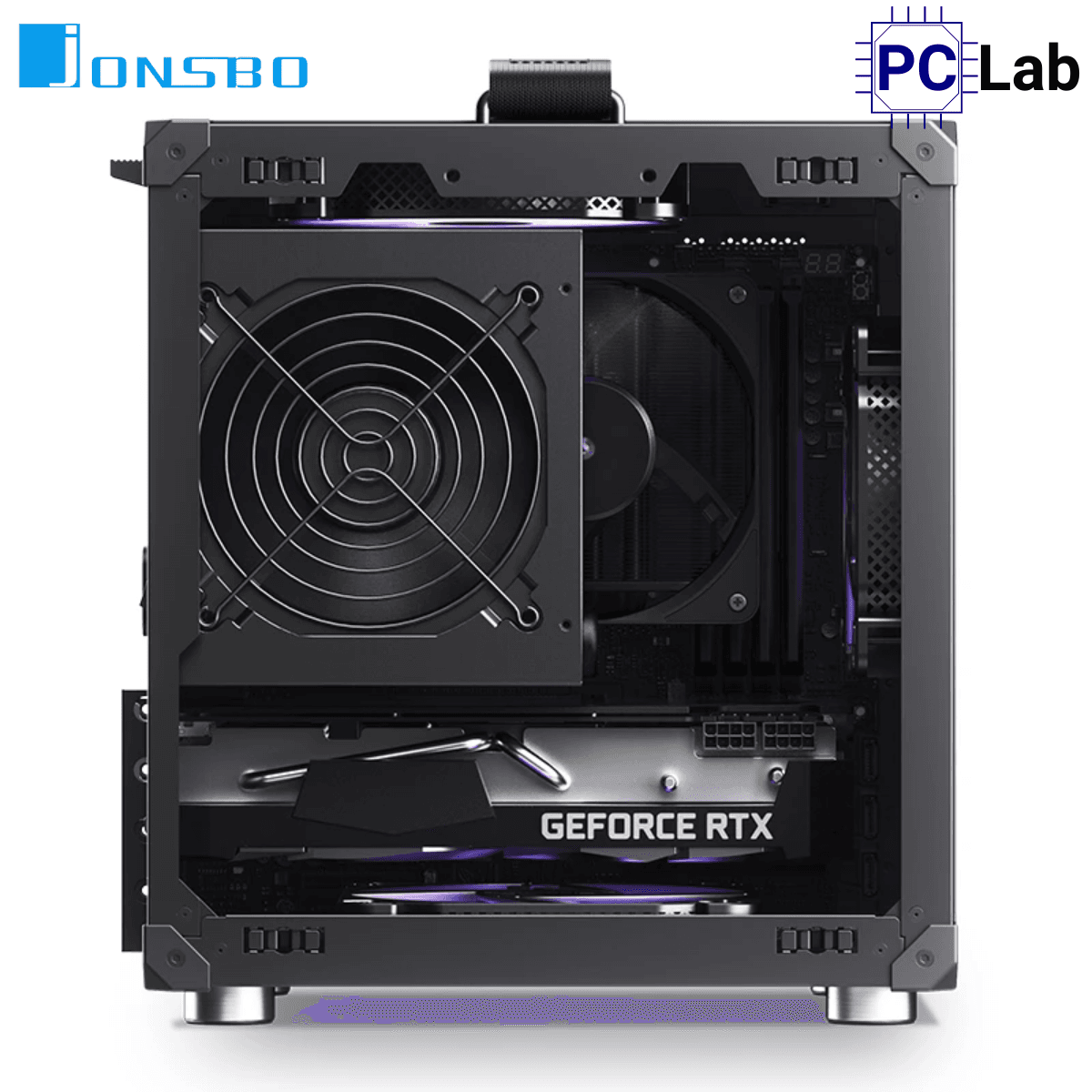 Vỏ case PC máy tính Jonsbo C6 Handle Black (M-ATX, Mid Tower, Đen)