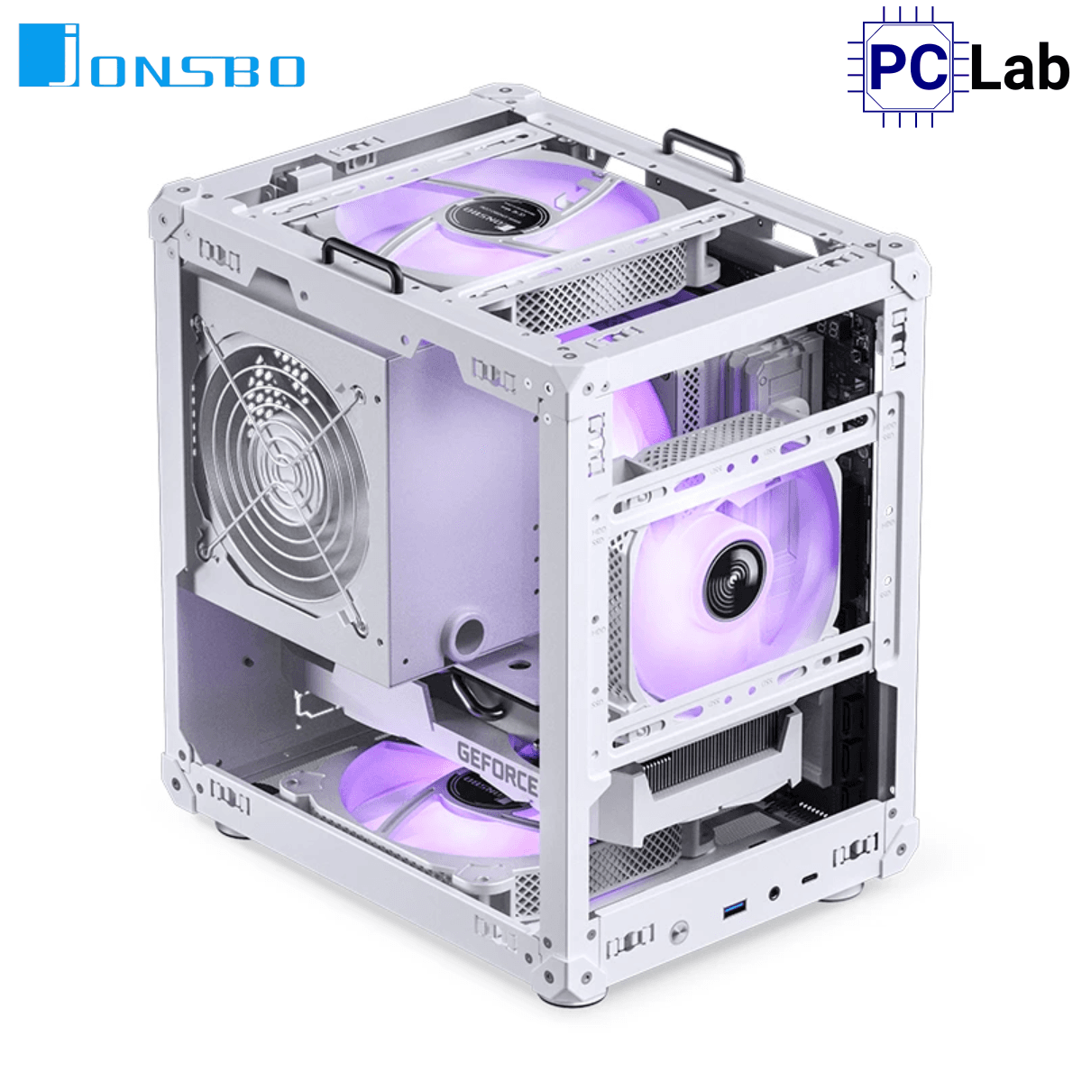 Vỏ case PC máy tính Jonsbo C6 Handle White (M-ATX, Mid Tower, Trắng)