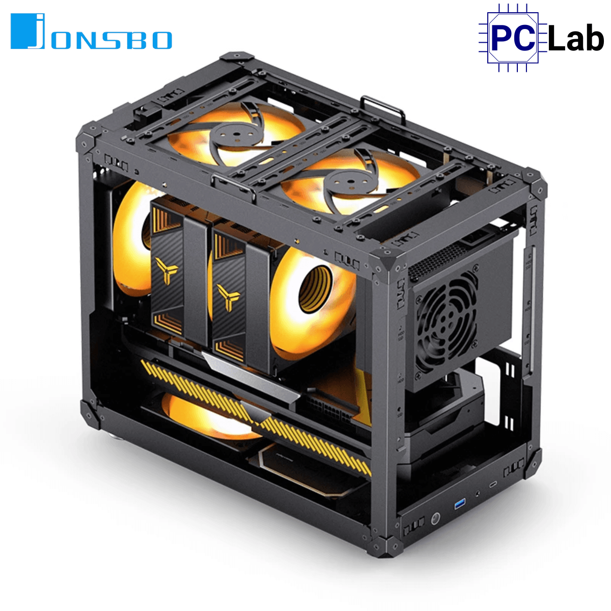 Vỏ case PC máy tính Jonsbo C6 MAX Black (M-ATX, Mid Tower, Đen)
