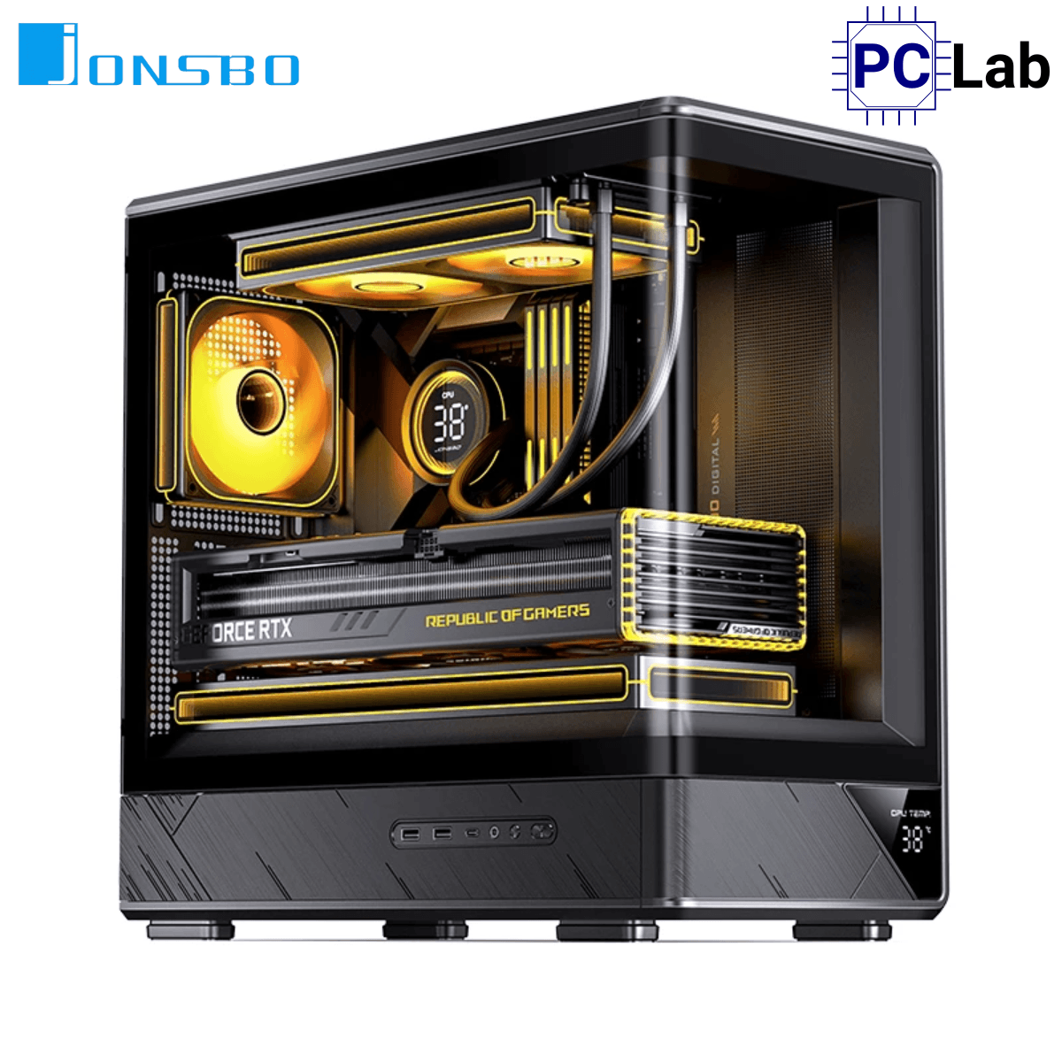 Vỏ case PC máy tính Jonsbo D200 Black (M-ATX, Mid Tower, Đen)