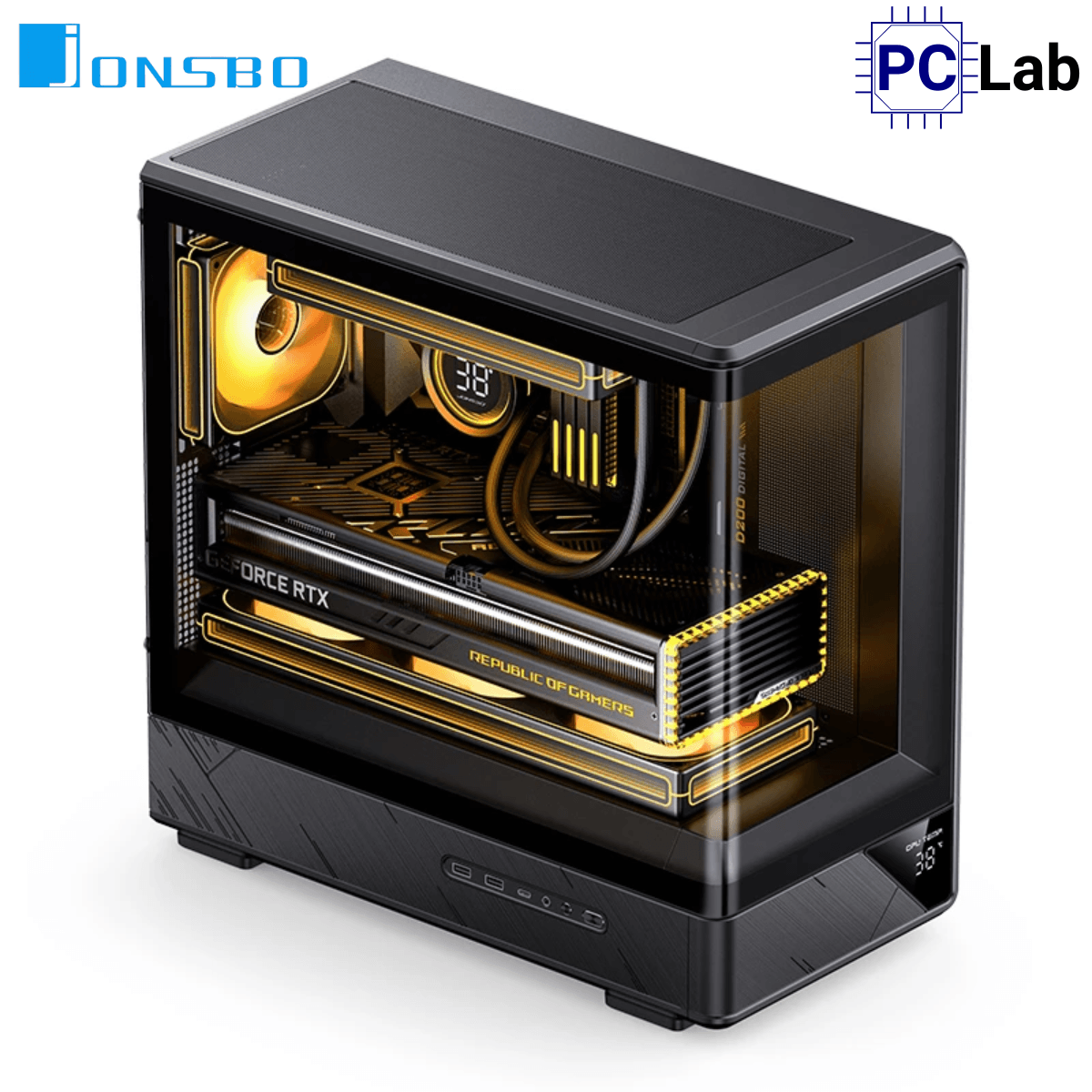 Vỏ case PC máy tính Jonsbo D200 Black (M-ATX, Mid Tower, Đen)