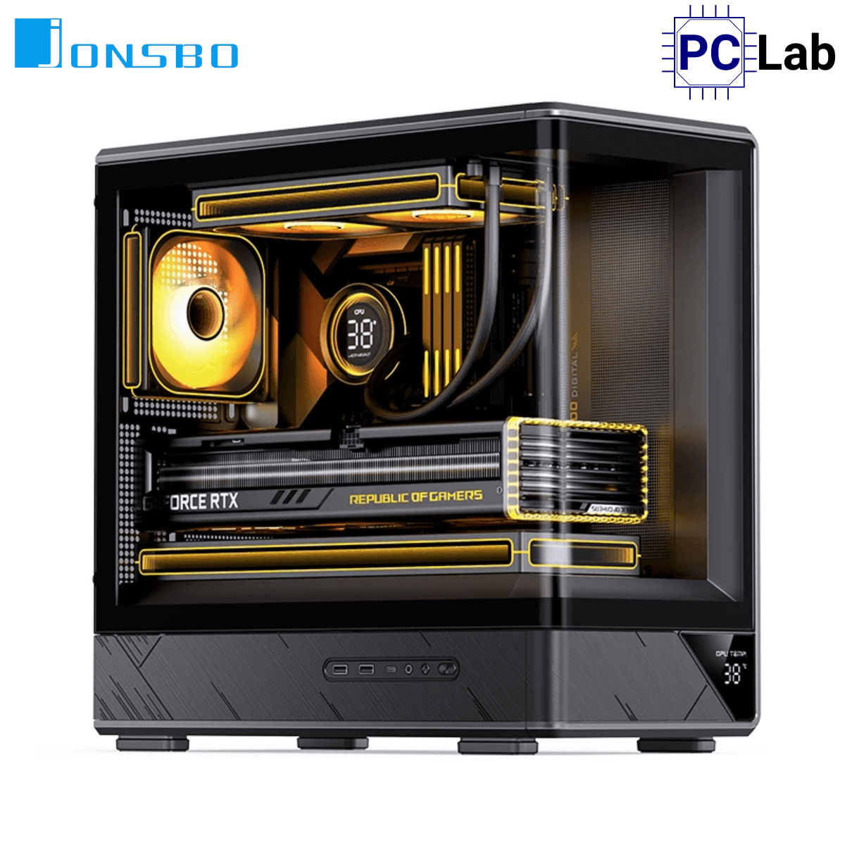 Vỏ case PC máy tính Jonsbo D200 Black (M-ATX, Mid Tower, Đen)
