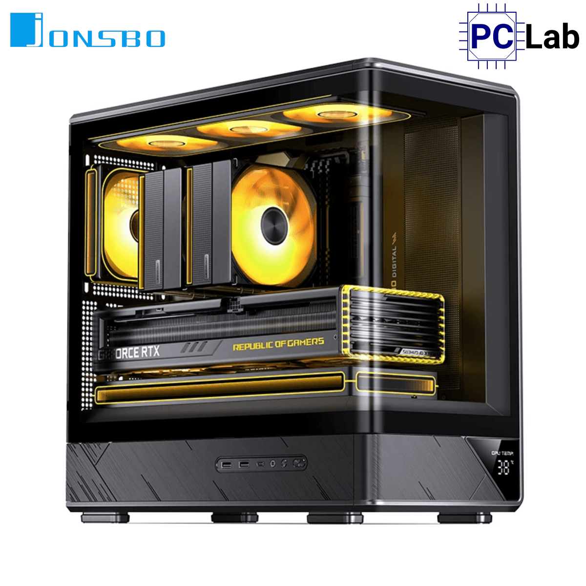 Vỏ case PC máy tính Jonsbo D200 Black (M-ATX, Mid Tower, Đen)