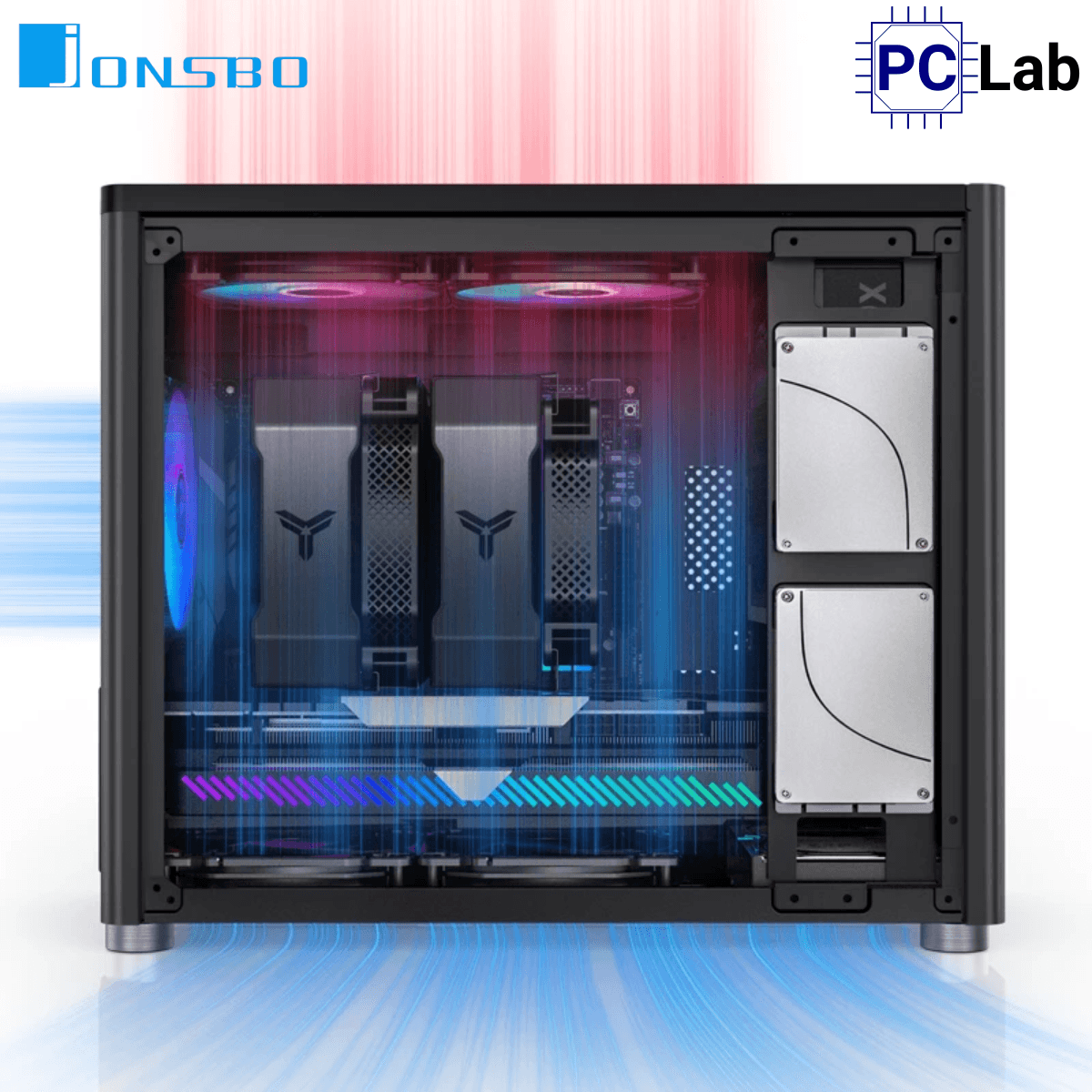 Vỏ case PC máy tính Jonsbo D30 Black (M-ATX, Mid Tower, Đen)