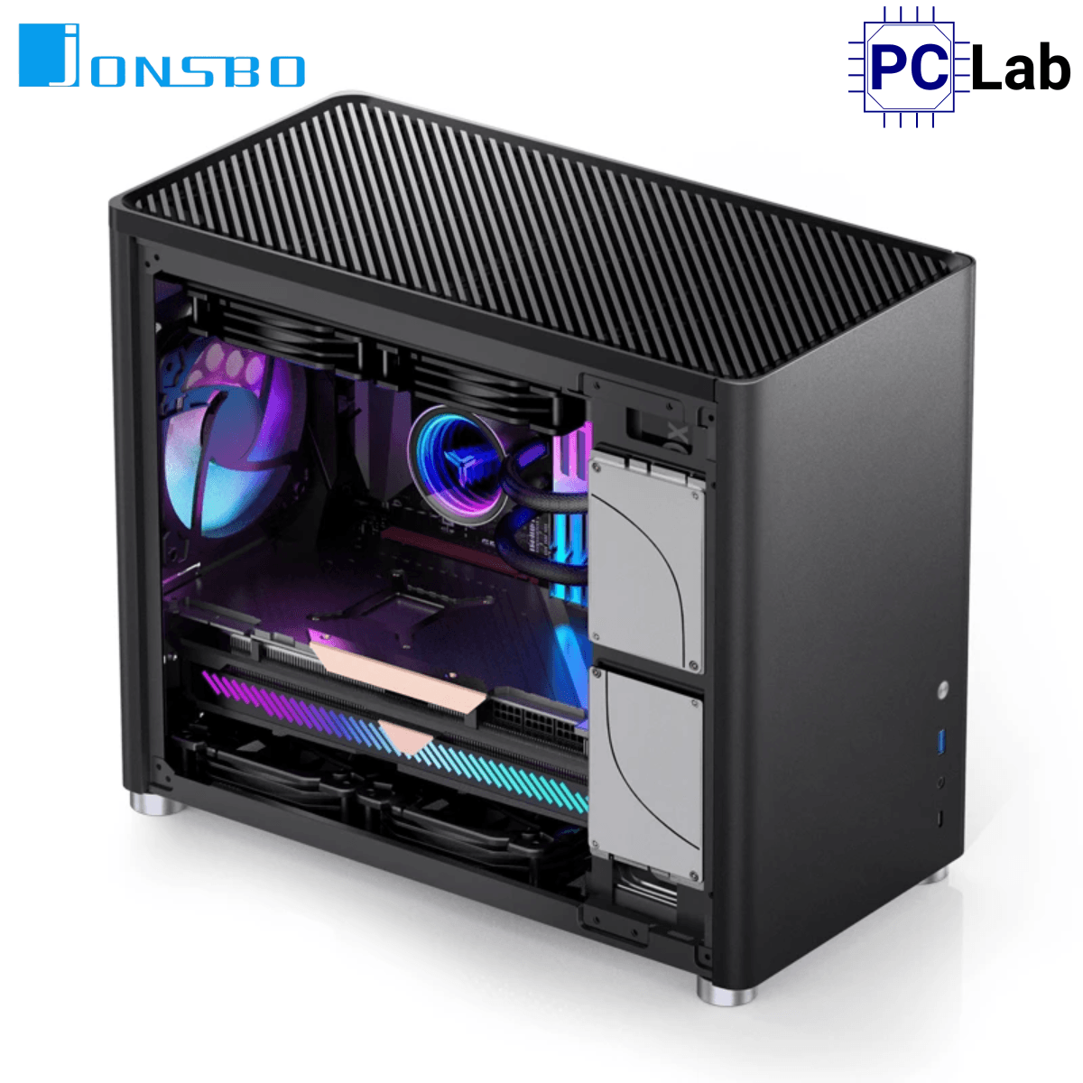Vỏ case PC máy tính Jonsbo D30 Black (M-ATX, Mid Tower, Đen)