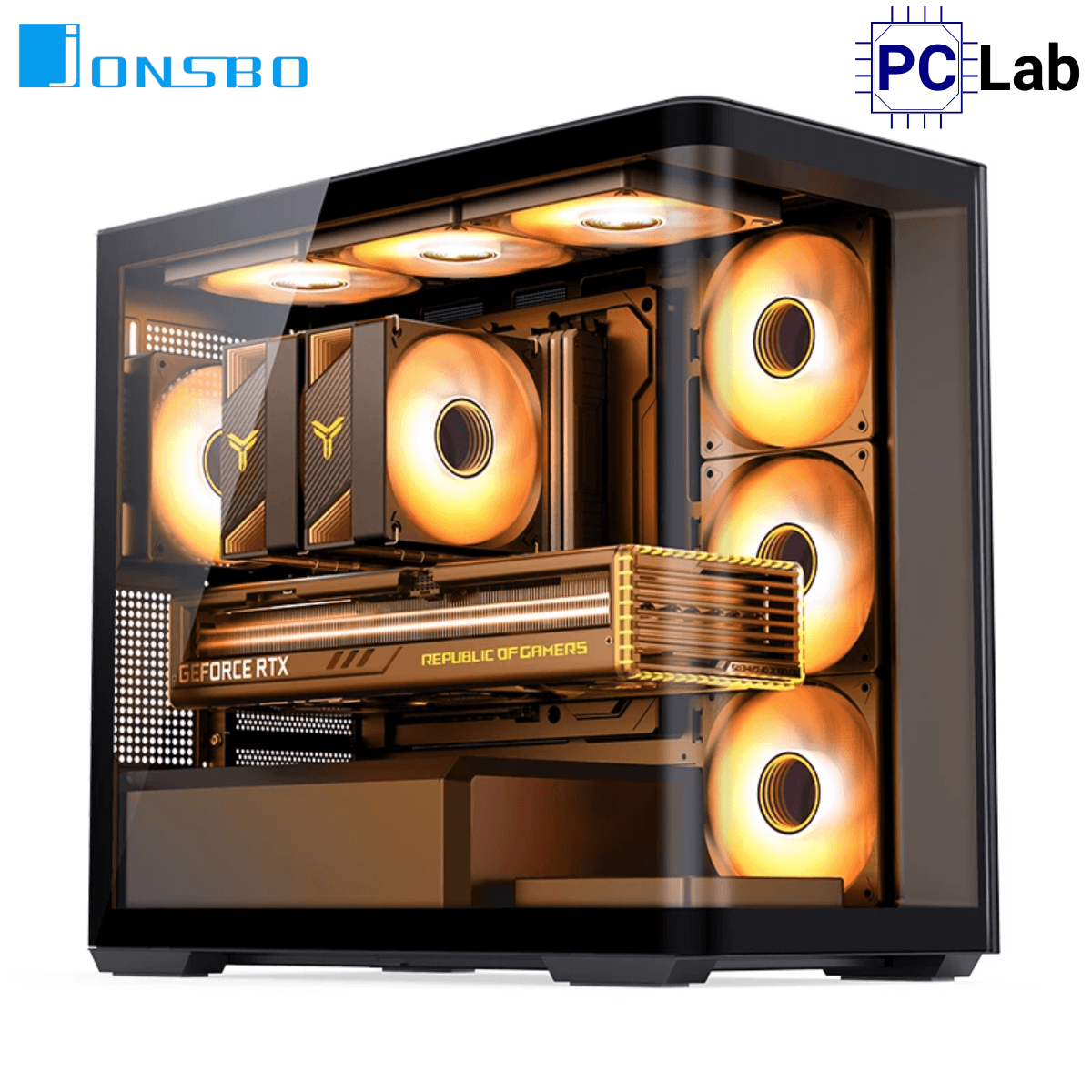 Vỏ case PC máy tính Jonsbo D300 Black (M-ATX, Mid Tower, Đen)