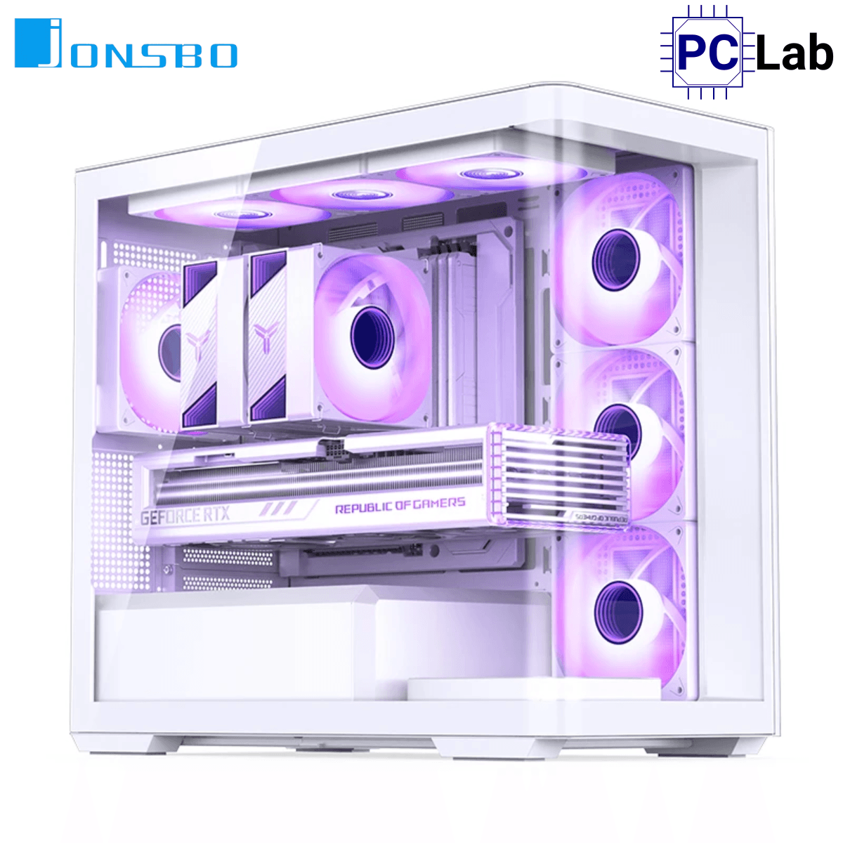 Vỏ case PC máy tính Jonsbo D300 White (M-ATX, Mid Tower, Trắng)