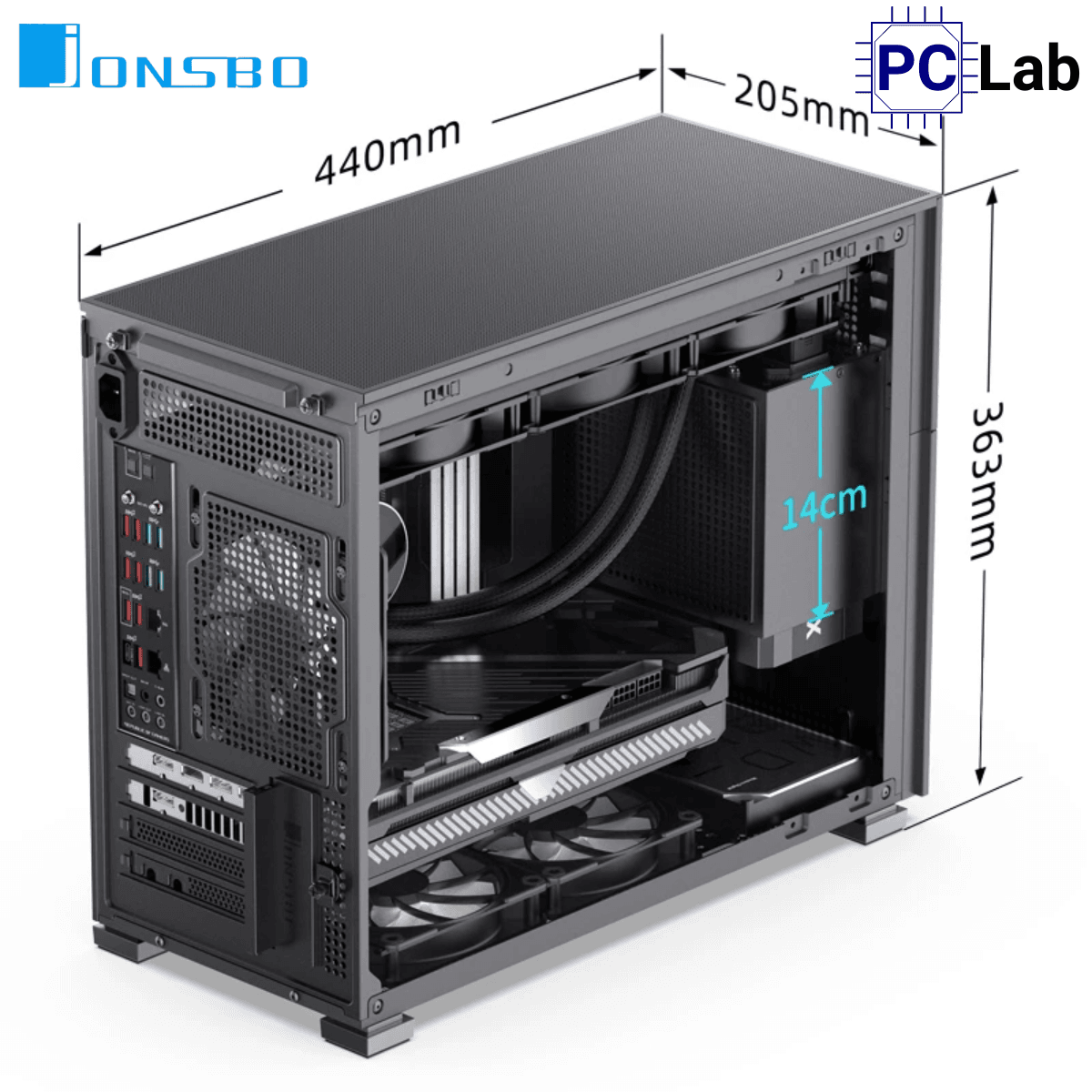 Vỏ case PC máy tính Jonsbo D31 MESH Black (M-ATX, Mid Tower, Đen)