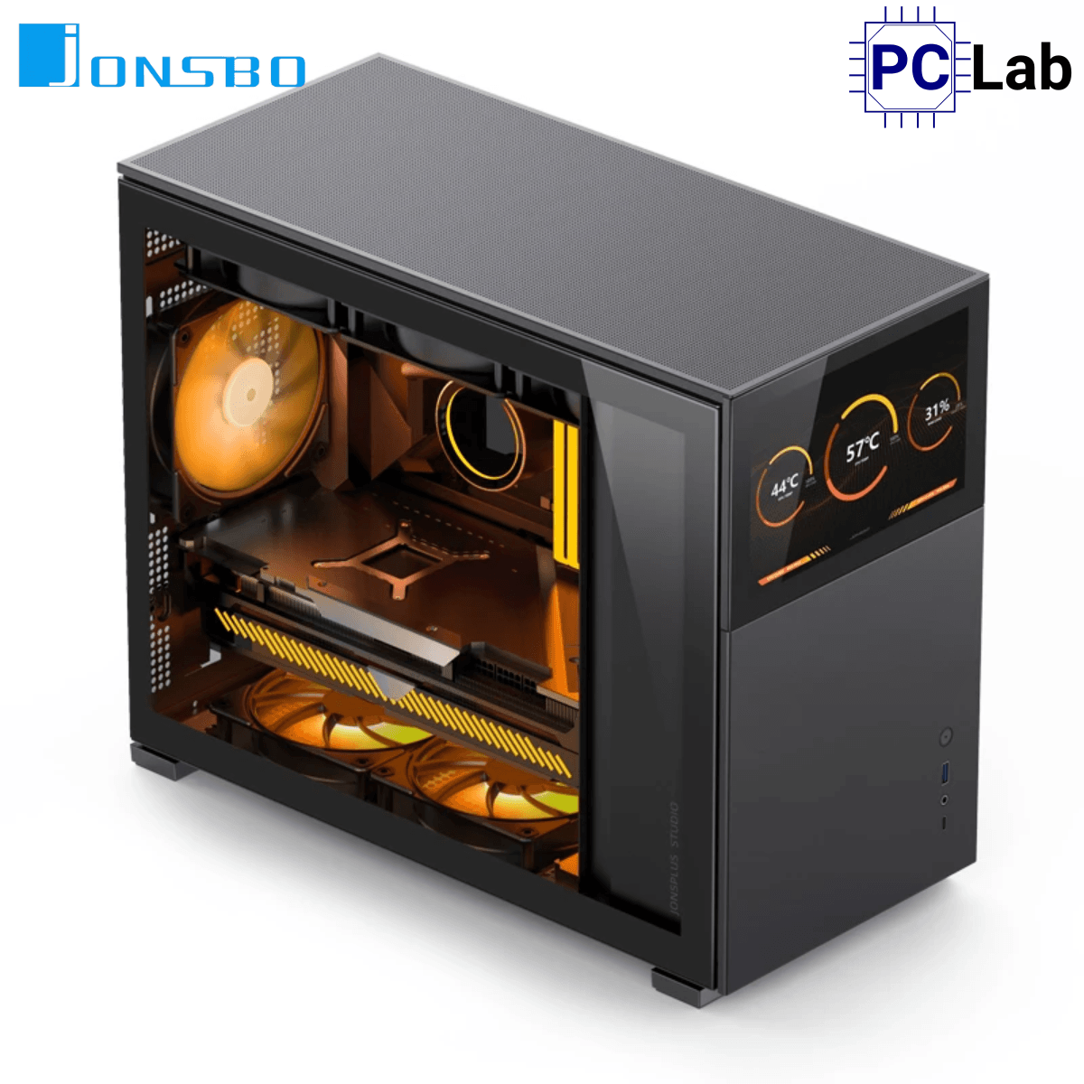Vỏ case PC máy tính Jonsbo D31 STD SCREEN Black (M-ATX, Mid Tower, Đen)