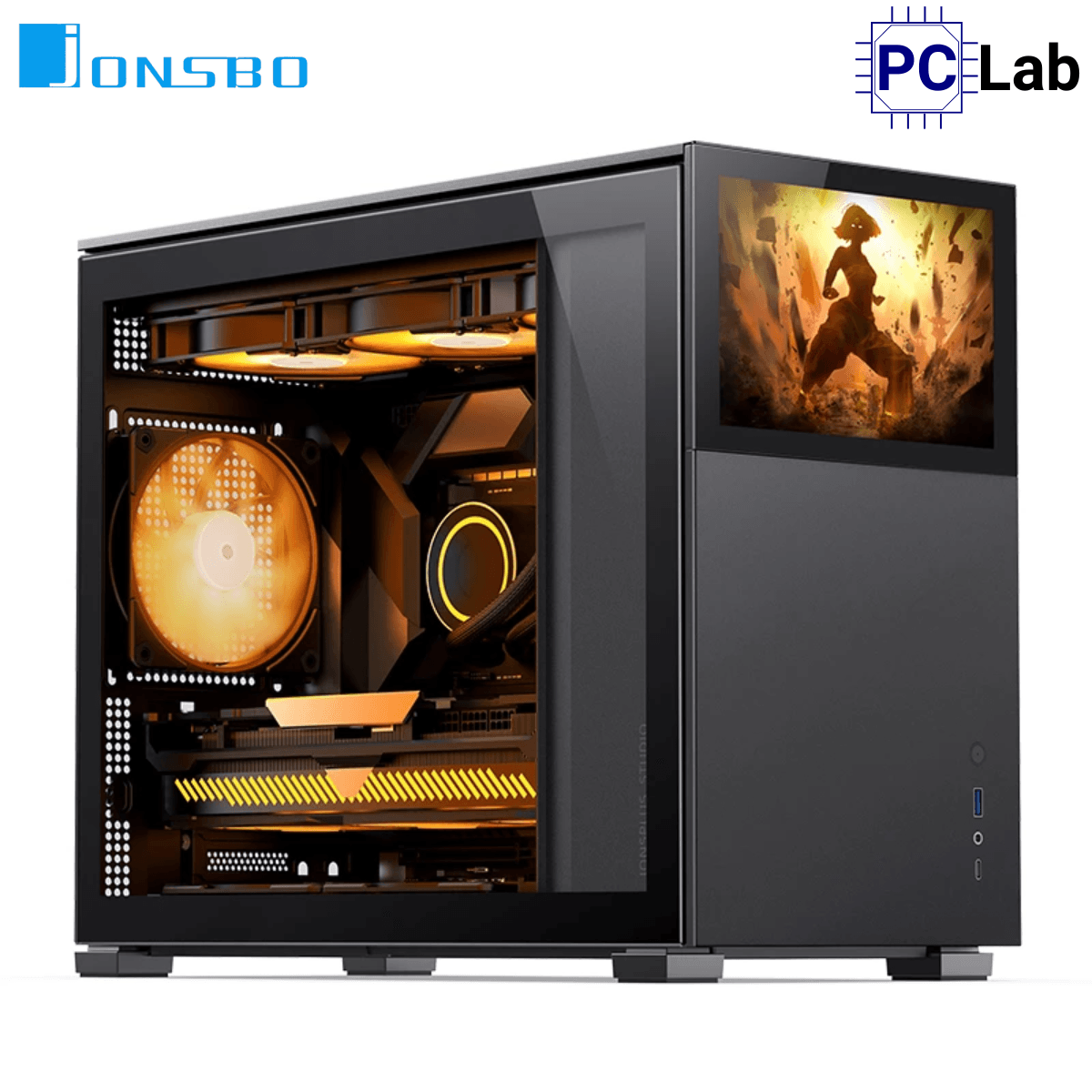Vỏ case PC máy tính Jonsbo D31 STD SCREEN Black (M-ATX, Mid Tower, Đen)