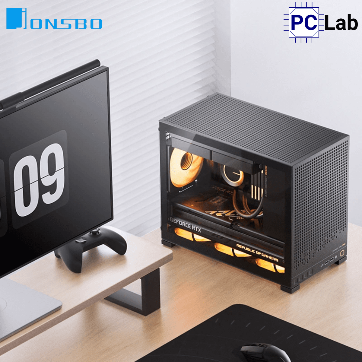 Vỏ case PC máy tính Jonsbo D32 PRO Black (M-ATX, Mid Tower, Đen)