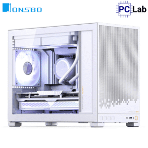 Sleek white PC case with RGB