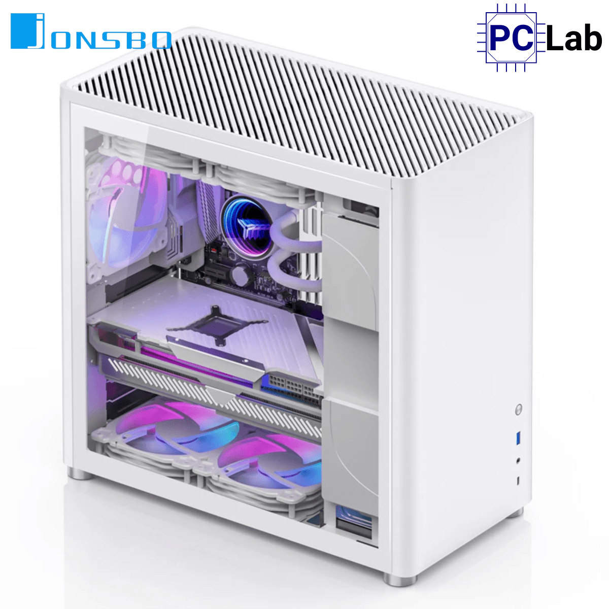 Vỏ case PC máy tính Jonsbo D40 White (ATX, Mid Tower, Trắng)