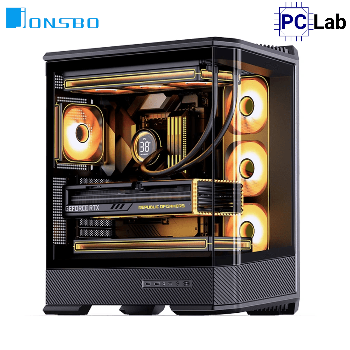 Vỏ case PC máy tính Jonsbo D400 Black (ATX, Mid Tower, Đen)