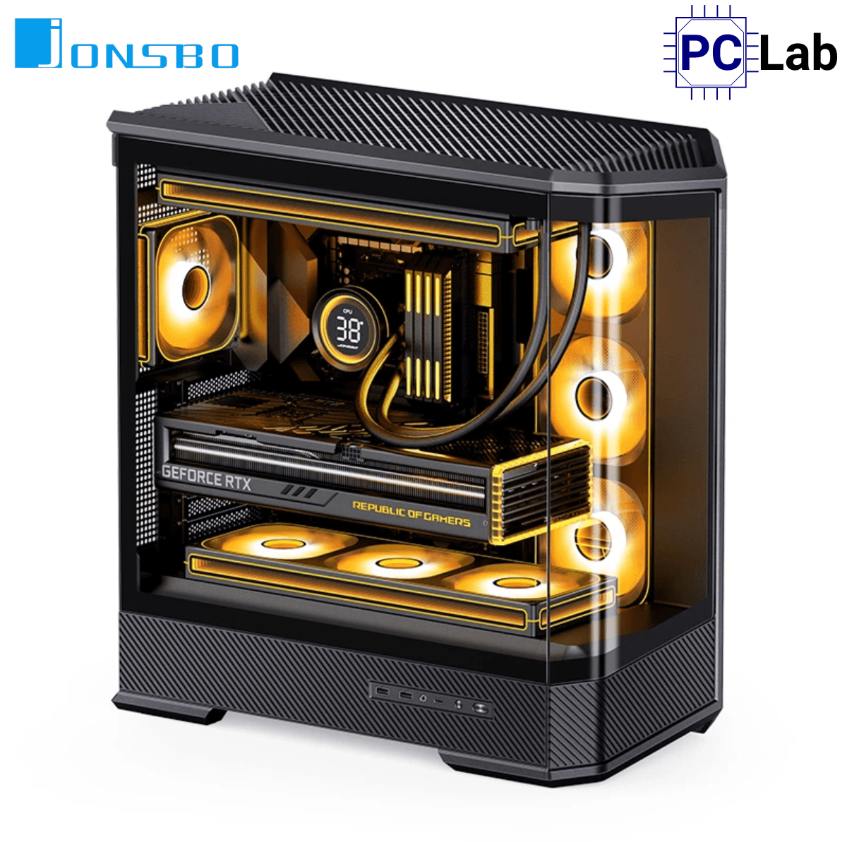 Vỏ case PC máy tính Jonsbo D400 Black (ATX, Mid Tower, Đen)