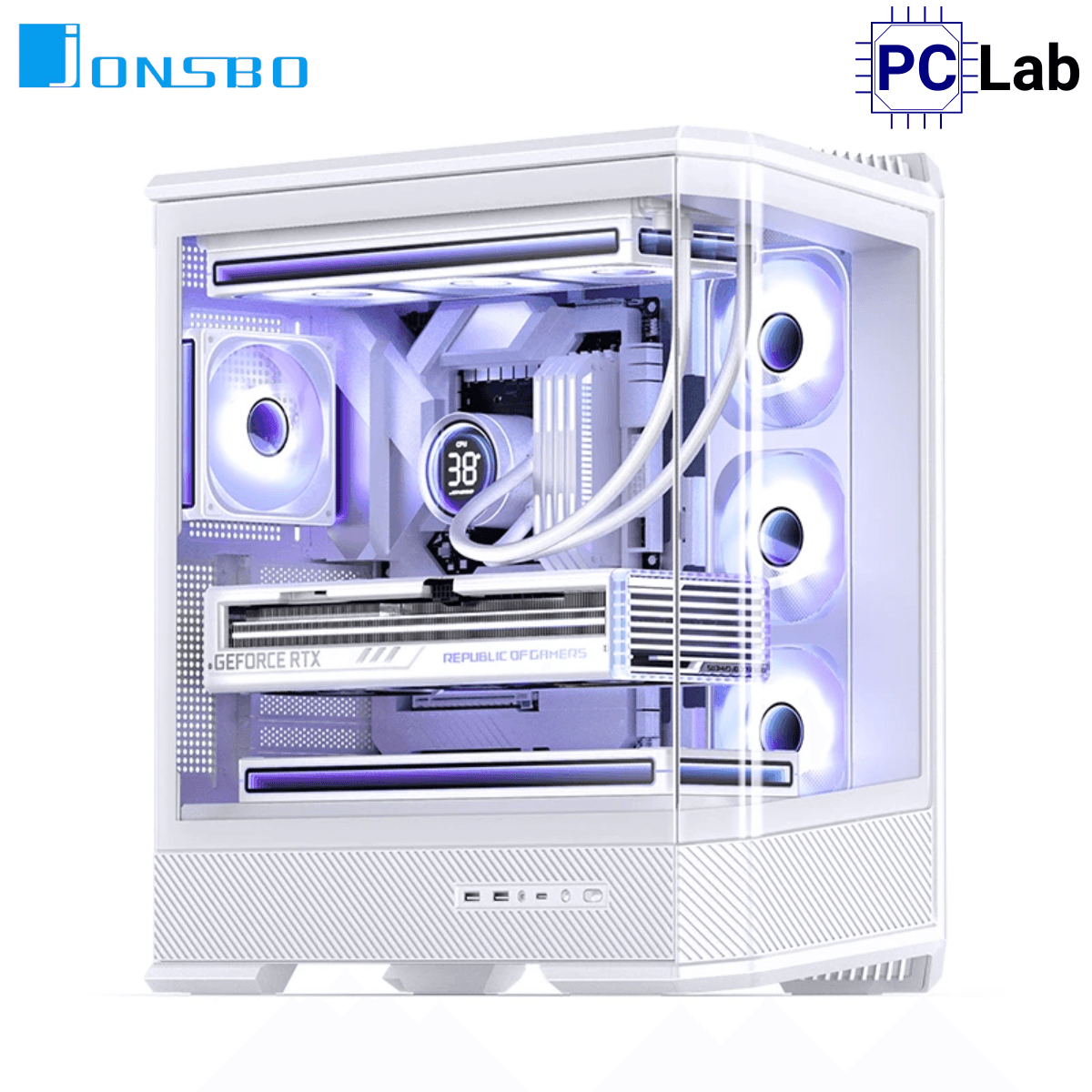 Vỏ case PC máy tính Jonsbo D400 White (ATX, Mid Tower, Trắng)
