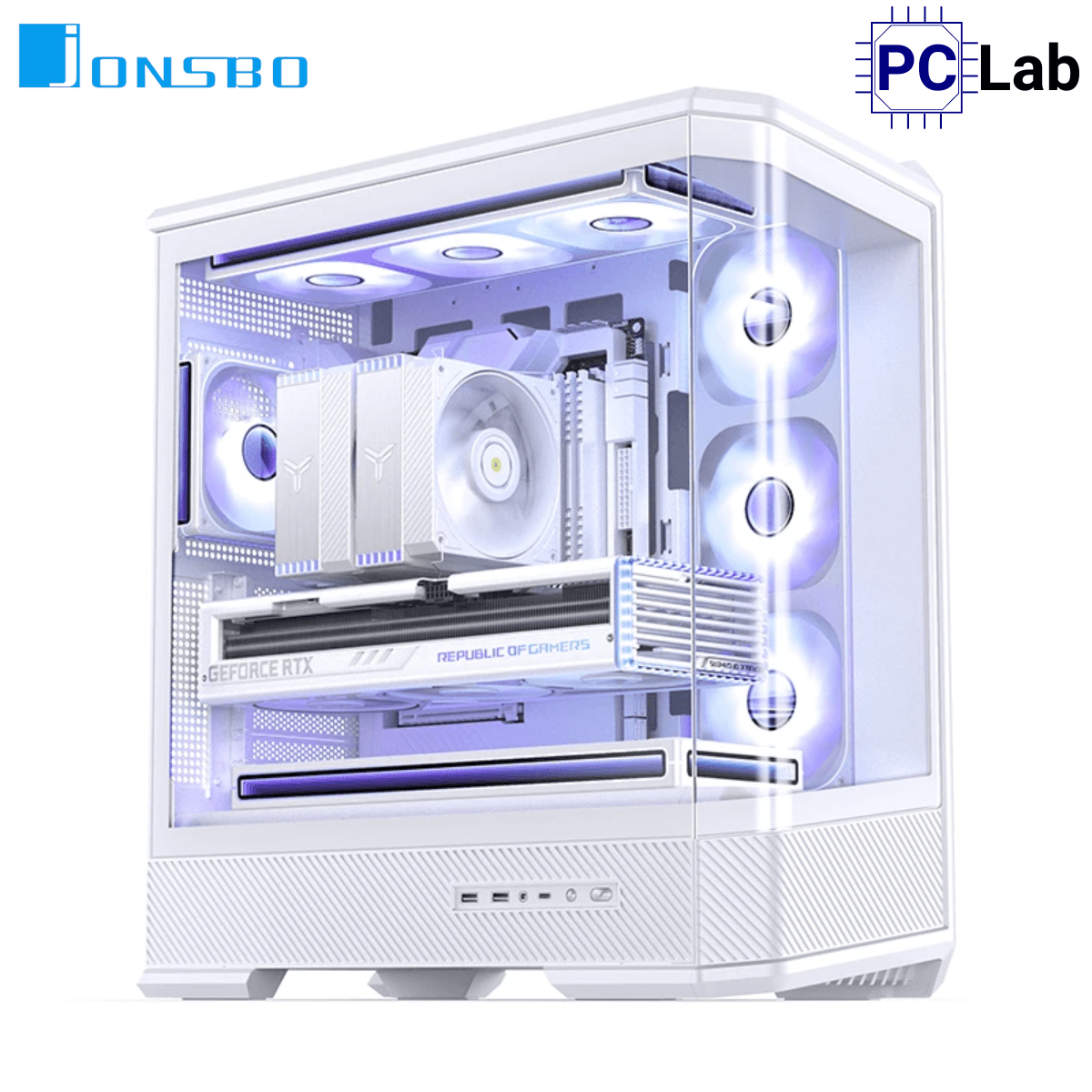 Vỏ case PC máy tính Jonsbo D400 White (ATX, Mid Tower, Trắng)