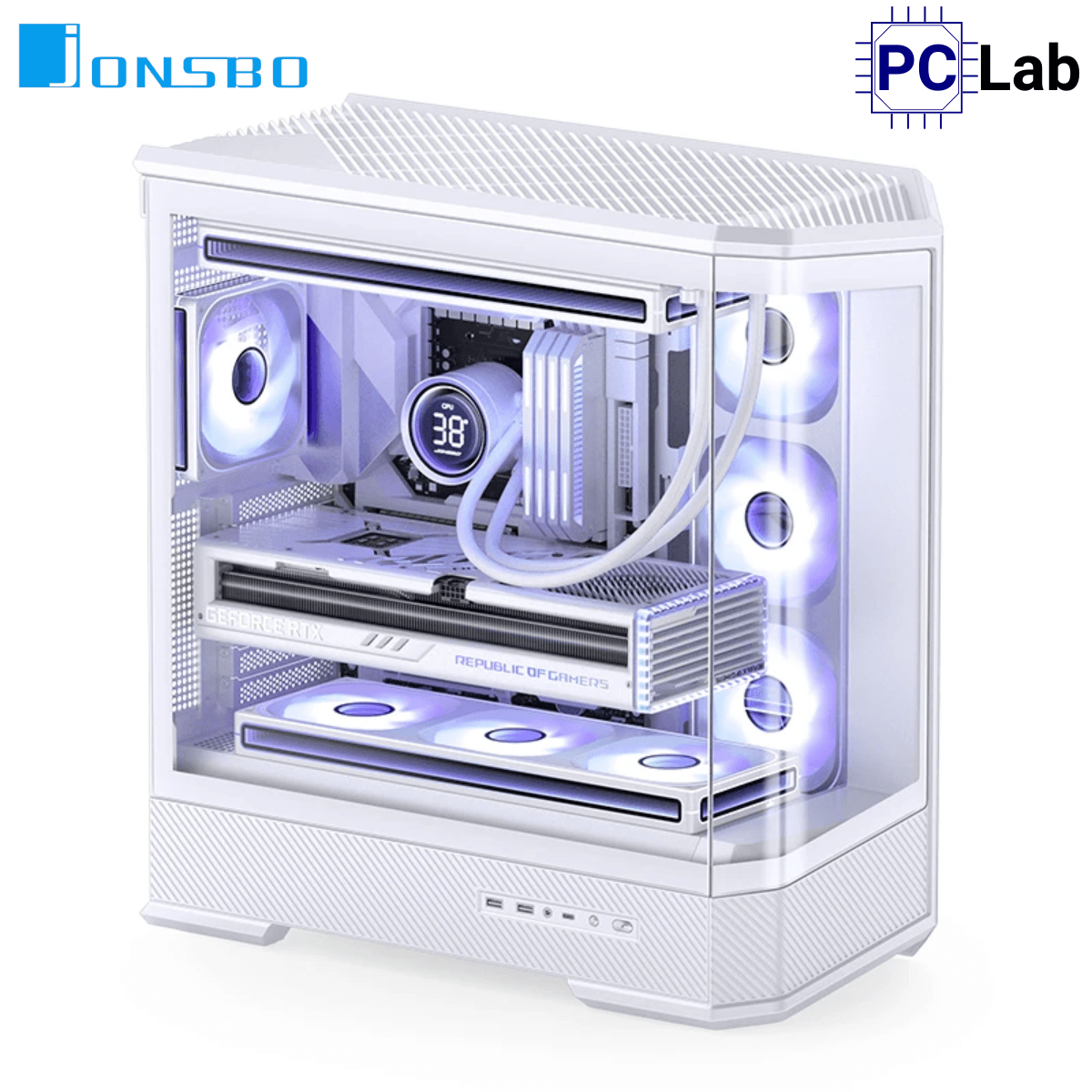 Vỏ case PC máy tính Jonsbo D400 White (ATX, Mid Tower, Trắng)