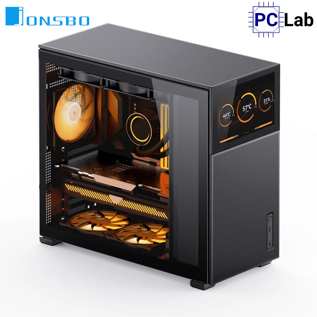 Vỏ case PC máy tính Jonsbo D41 MESH SCREEN Black (ATX, Mid Tower, Đen)
