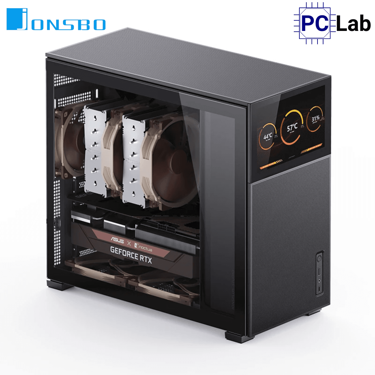 Vỏ case PC máy tính Jonsbo D41 MESH SCREEN Black (ATX, Mid Tower, Đen)
