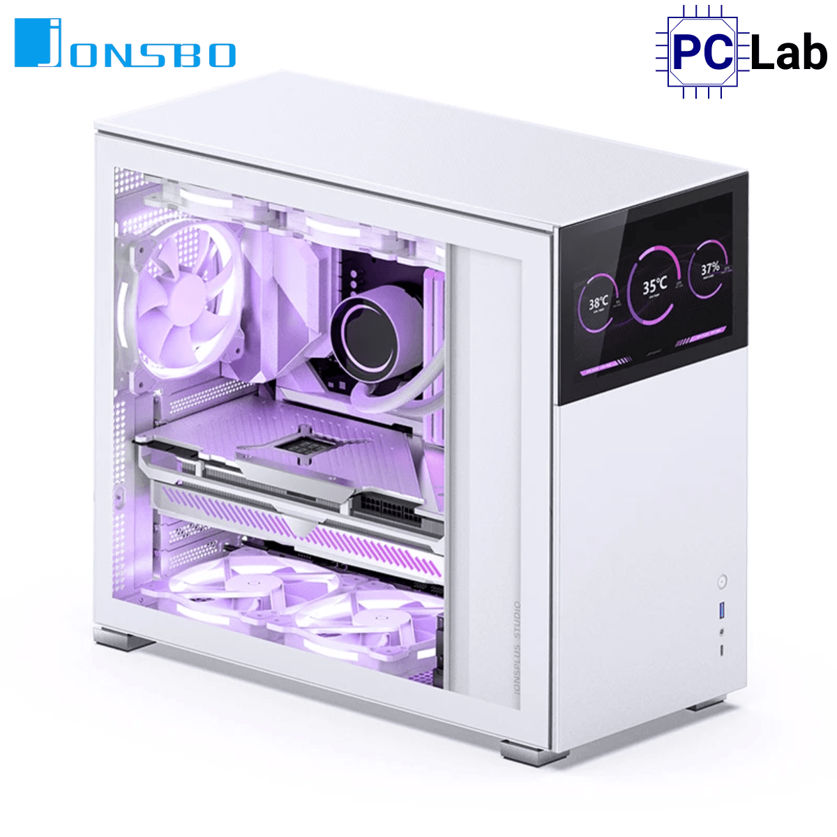 Vỏ case PC máy tính Jonsbo D41 STD SCREEN White (ATX, Mid Tower, Trắng)
