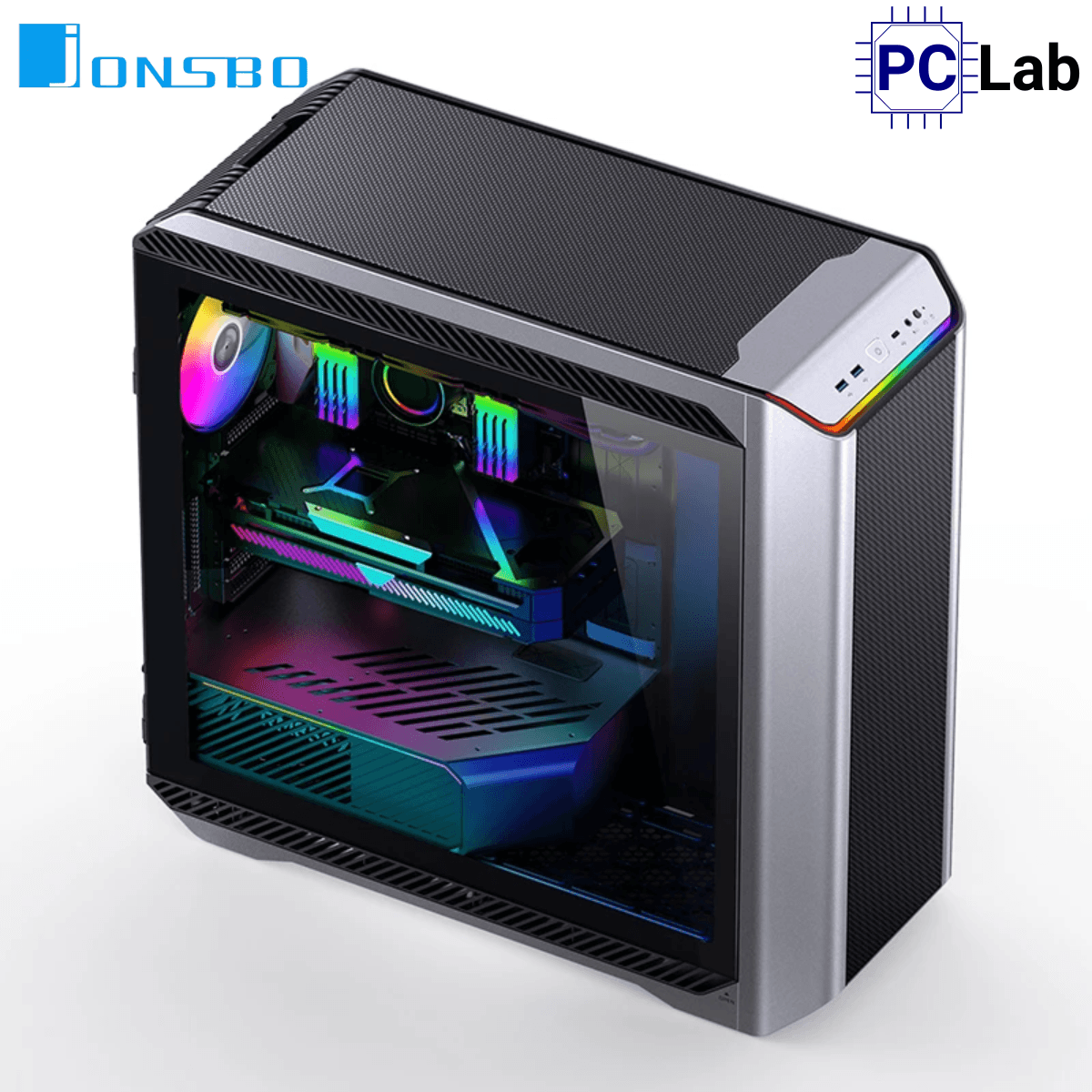 Vỏ case PC máy tính Jonsbo D500 Silver (E-ATX, Full Tower, Bạc)
