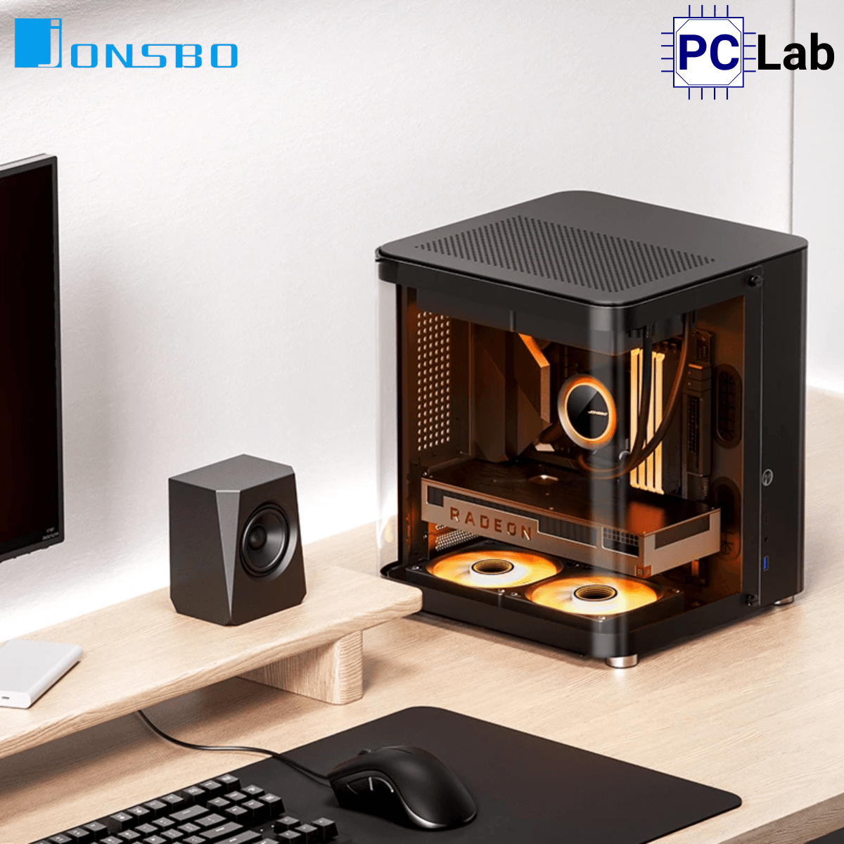 Vỏ case PC máy tính Jonsbo TK-1 Black (M-ATX, Mid Tower, Đen)