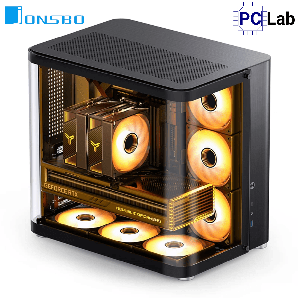 Vỏ case PC máy tính Jonsbo TK-2 Black (ATX, Mid Tower, Đen)