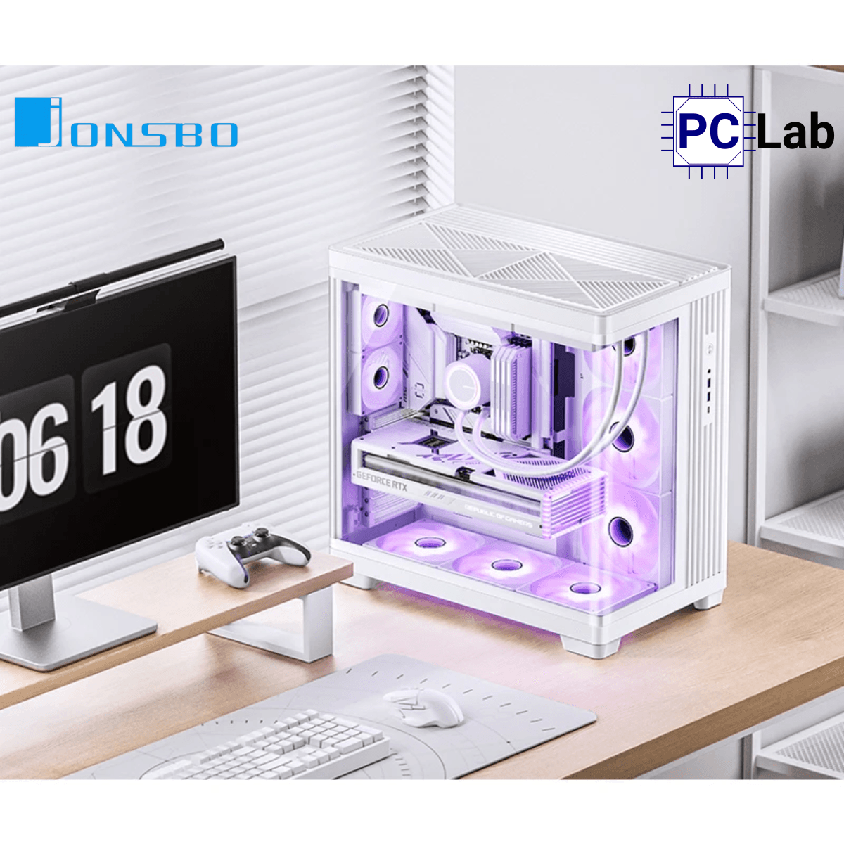 Vỏ case PC máy tính Jonsbo TK-4 White (ATX, Mid Tower, Trắng)