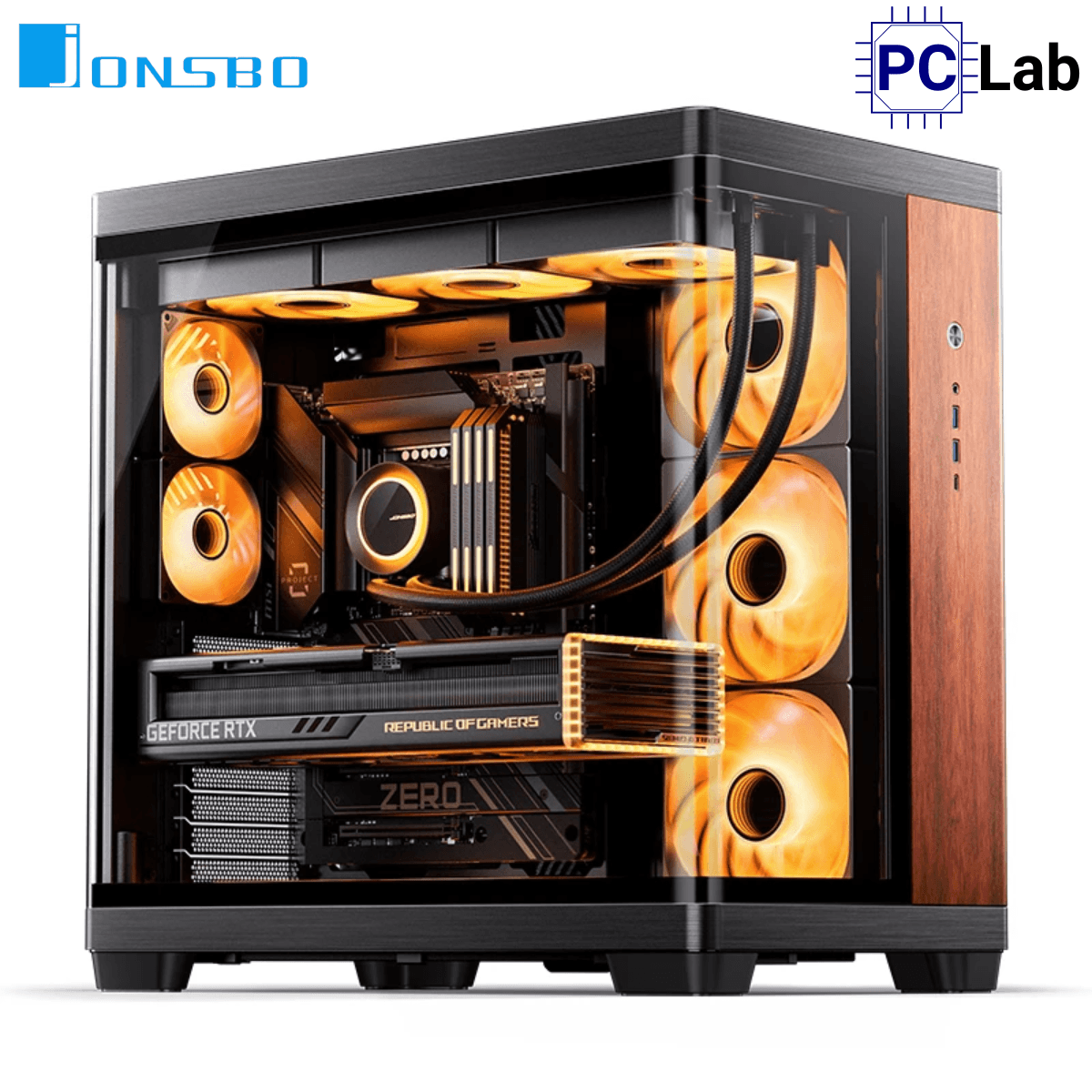 Vỏ case PC máy tính Jonsbo TK-4 WOOD (ATX, Mid Tower, Đen Gỗ)