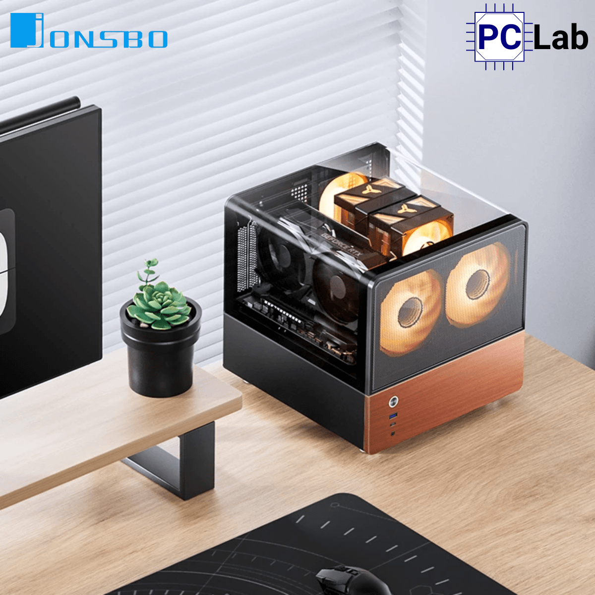Vỏ case PC máy tính Jonsbo V12 Black (M-ATX, Mid Tower, Đen)
