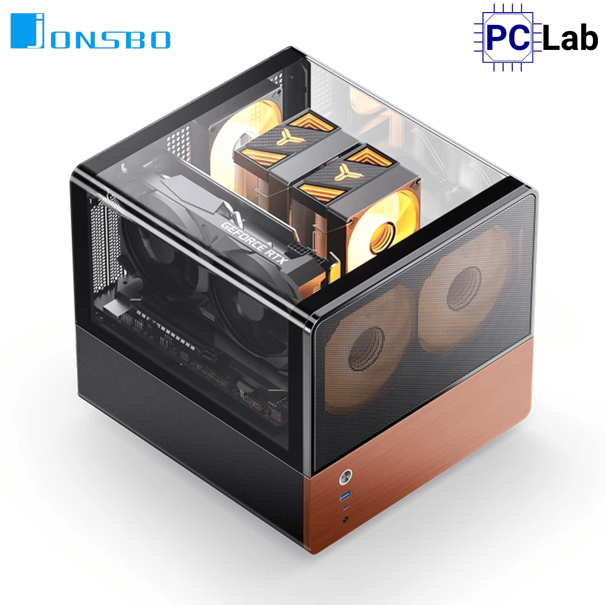 Vỏ case PC máy tính Jonsbo V12 Black (M-ATX, Mid Tower, Đen)