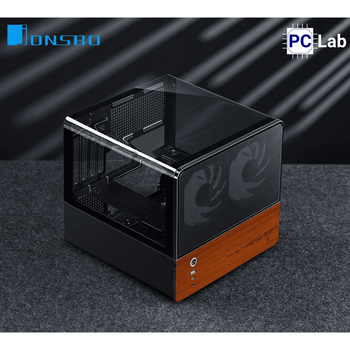 Vỏ case PC máy tính Jonsbo V12 Black (M-ATX, Mid Tower, Đen)