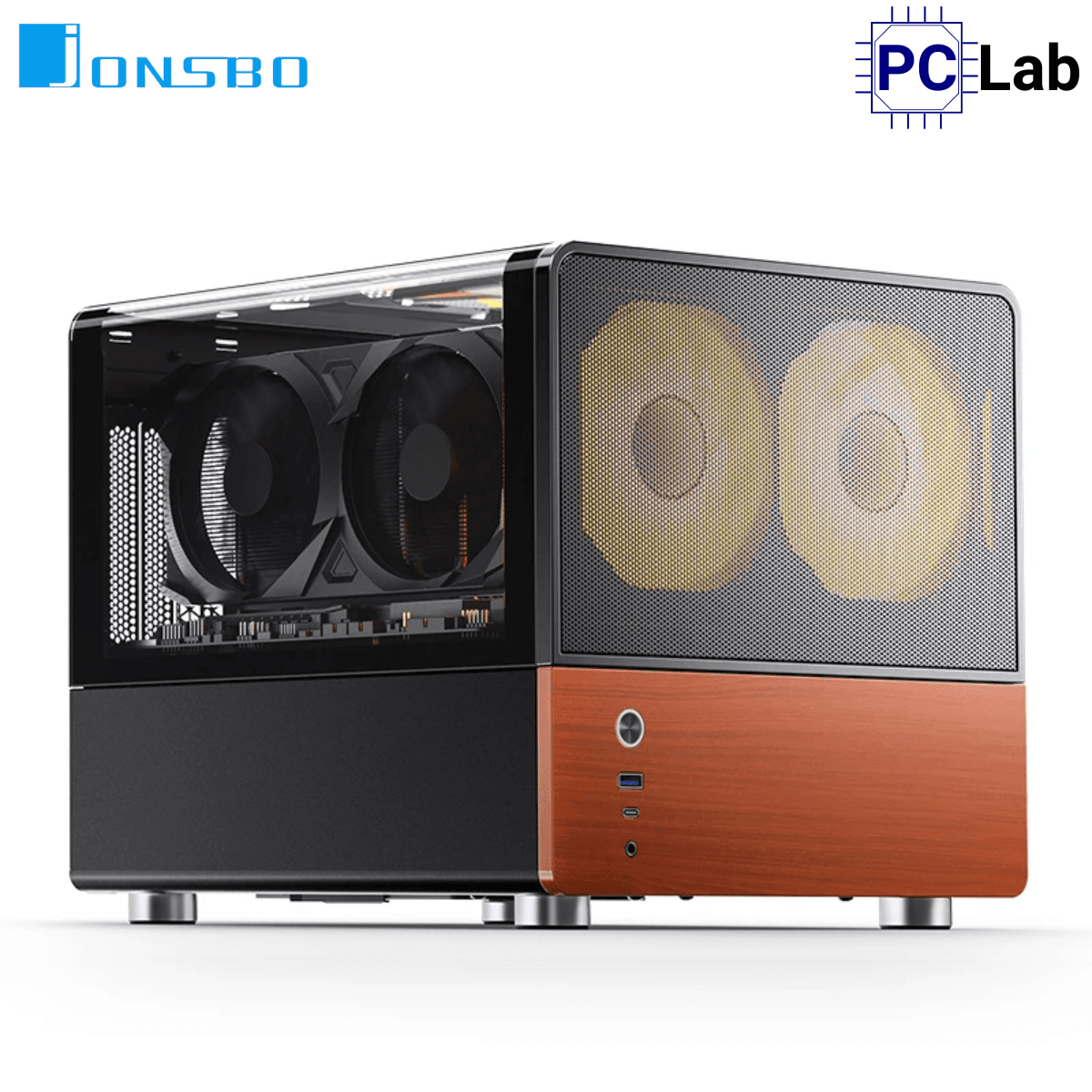 Vỏ case PC máy tính Jonsbo V12 Black (M-ATX, Mid Tower, Đen)
