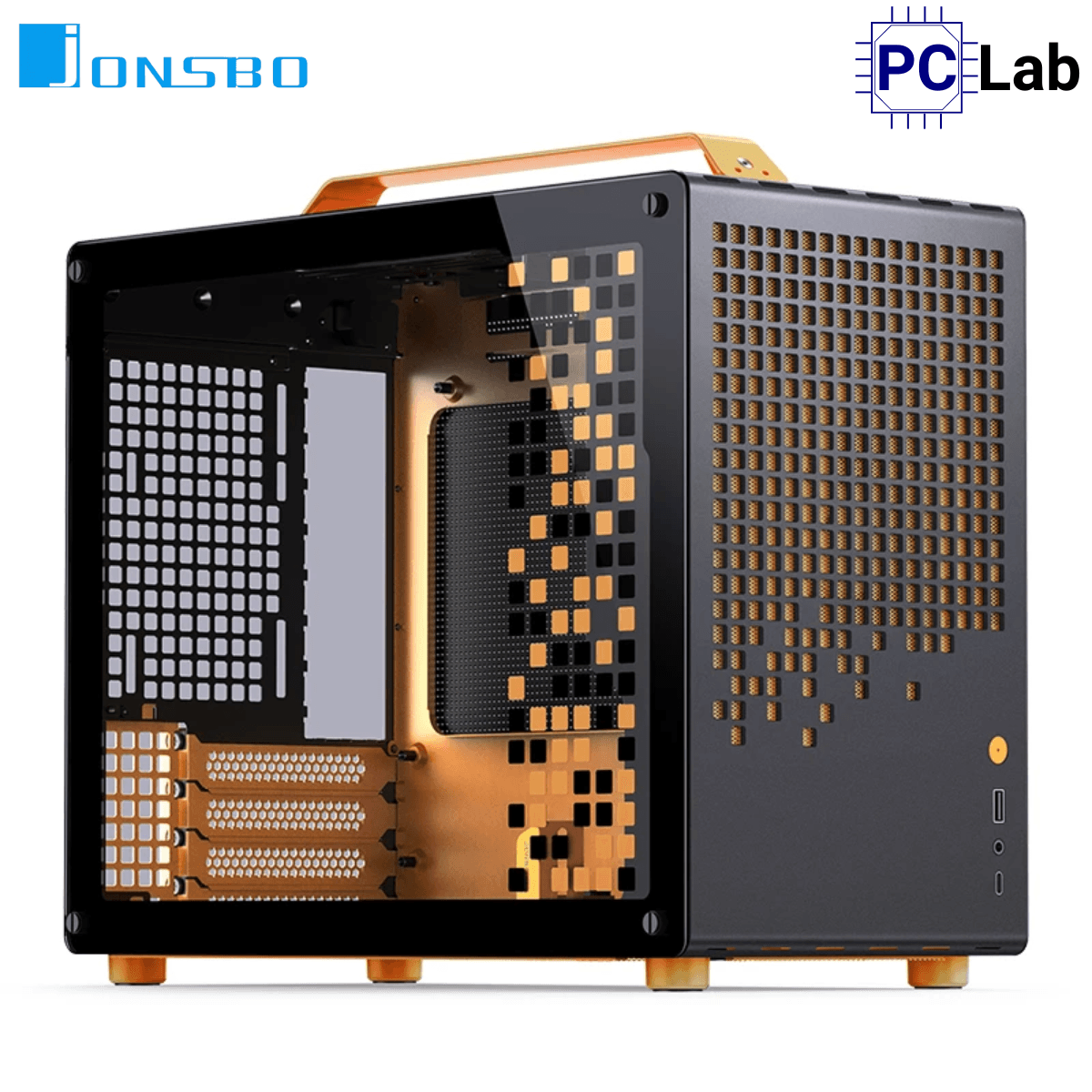 Vỏ case PC máy tính Jonsbo Z20 Orange Black (M-ATX, Mid Tower, Cam Đen)