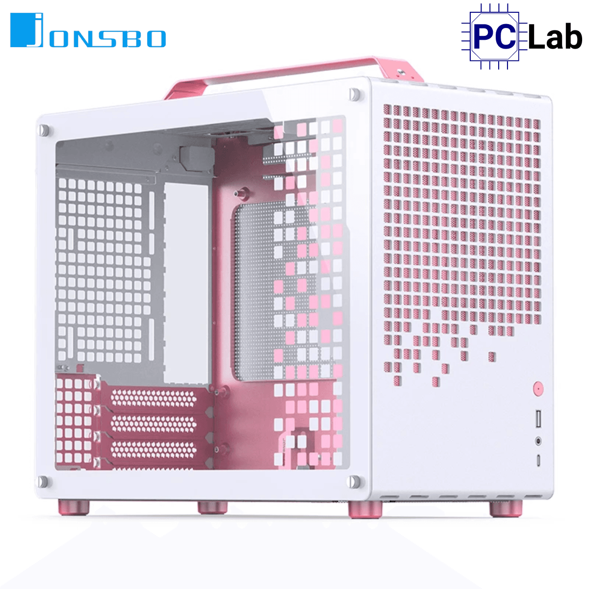 Vỏ case PC máy tính Jonsbo Z20 Pink White (M-ATX, Mid Tower, Hồng Trắng)