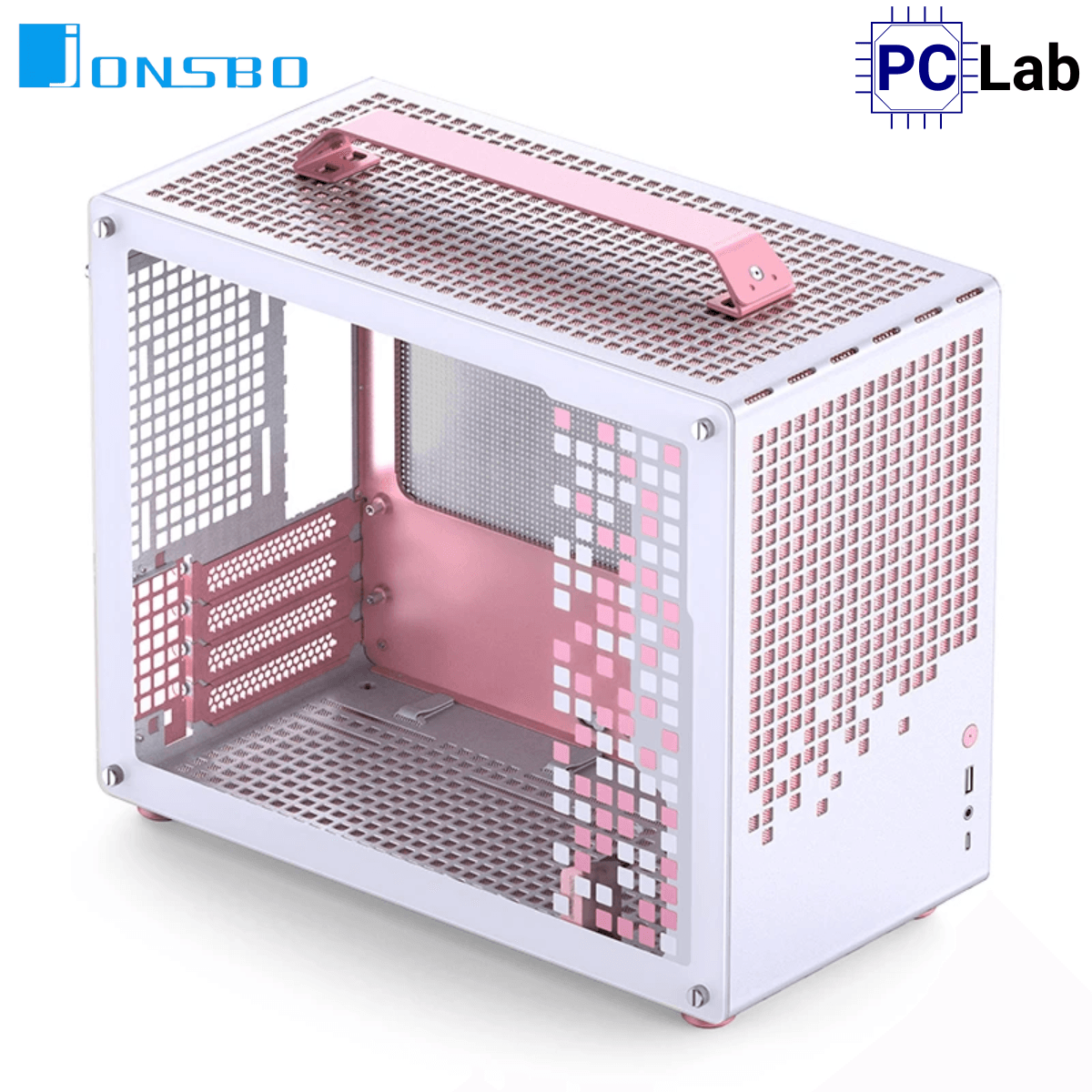 Vỏ case PC máy tính Jonsbo Z20 Pink White (M-ATX, Mid Tower, Hồng Trắng)