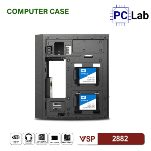 Vỏ case PC máy tính VSP 2882 (M-ATX, Mid Tower, Đen)