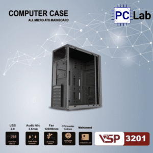 Vỏ case PC máy tính VSP 3201 (ATX, Mid Tower, Đen)